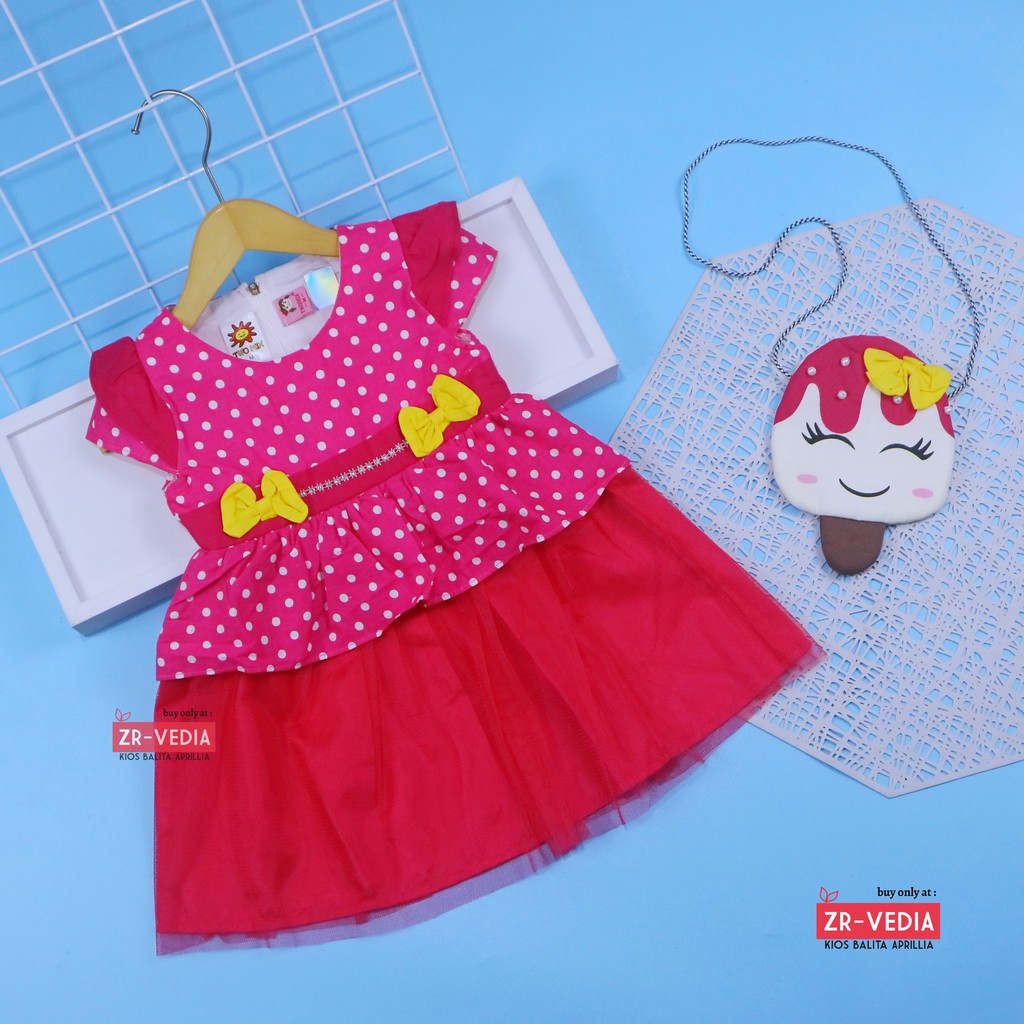 (GRATIS TAS) Dress Sakura 3-18 Bulan / SNI Baju Anak Bayi Perempuan EXPORT Quality Dres Branded Karakter