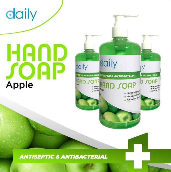 SABUN CUCI TANGAN DAILY HAND SOAP 500ML PUMP AROMA APEL ANTI VIRUS BAKTERI