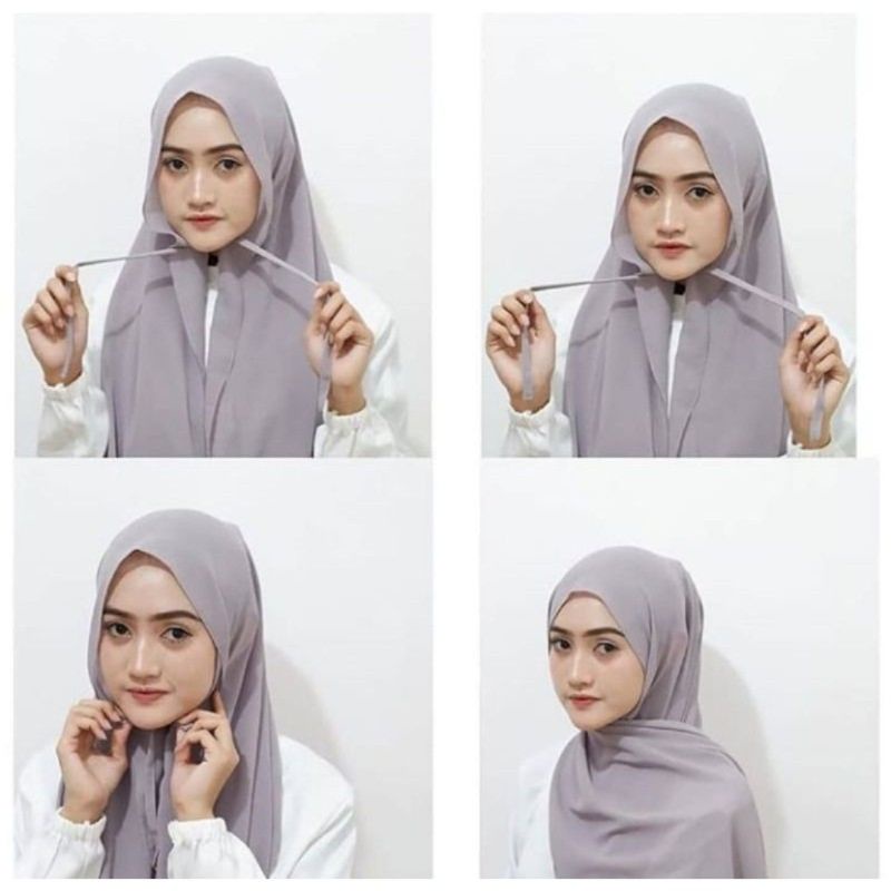 Hijab Pashmina instant tali tanpa jarum pentul diamond shawl kerudung jilbab instant