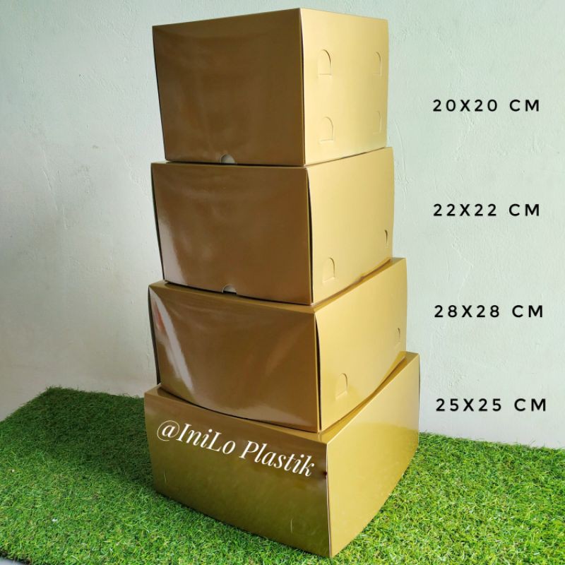 

RB @10pcs dus tart Gold 25x25x15 / Box Kue 25 Cm / Dus Tart 25 Cm