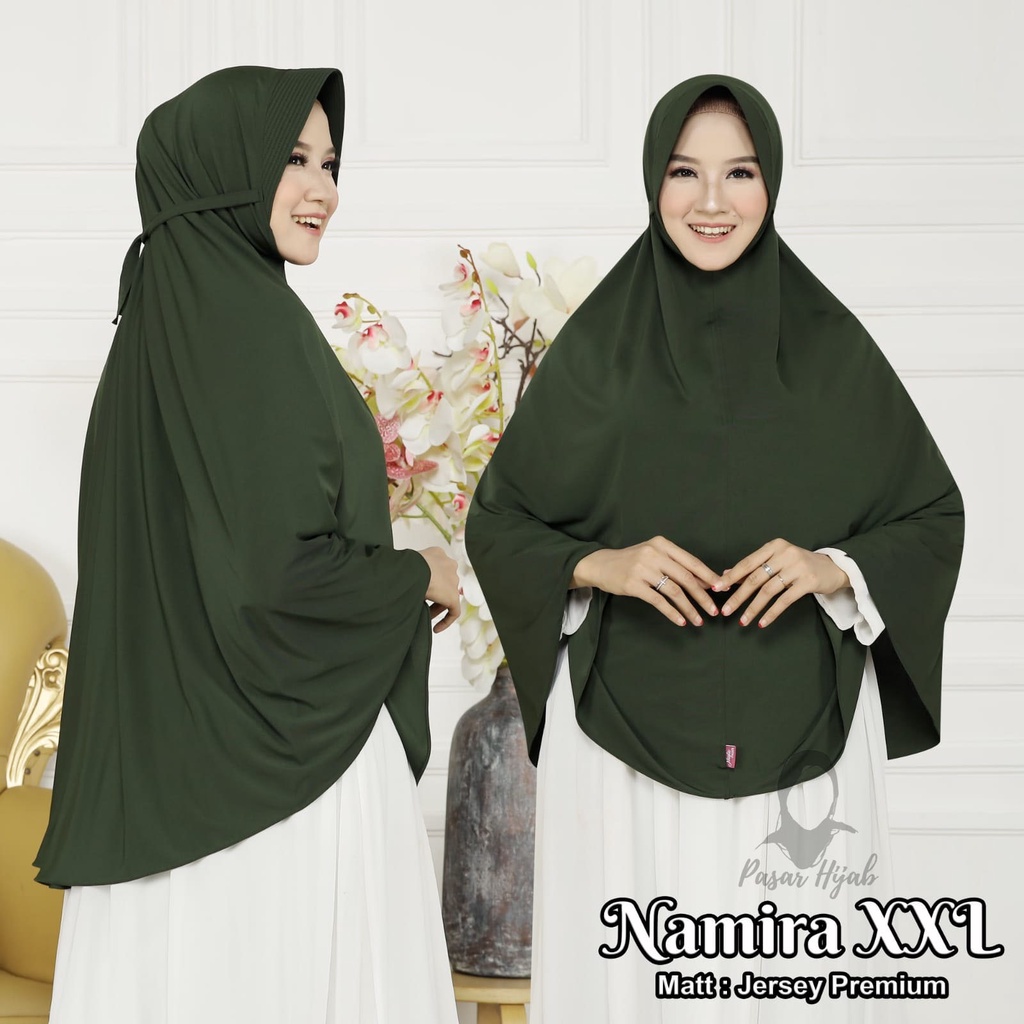 Hijab Instan Namira Size XXL Jilbab Bergo Jersey Premium Terbaru Kerudung Jumbo Pasar Hija'b