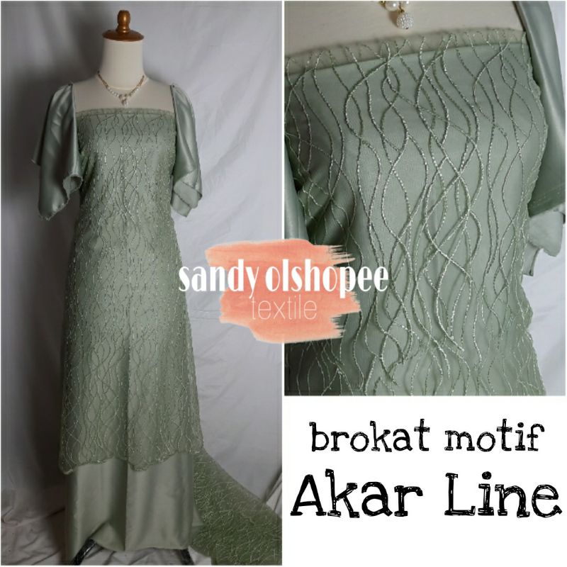 SQ 0,5 Meter Kain BROKAT TILE / Kain KEBAYA BRUKAT Motif Akar Line