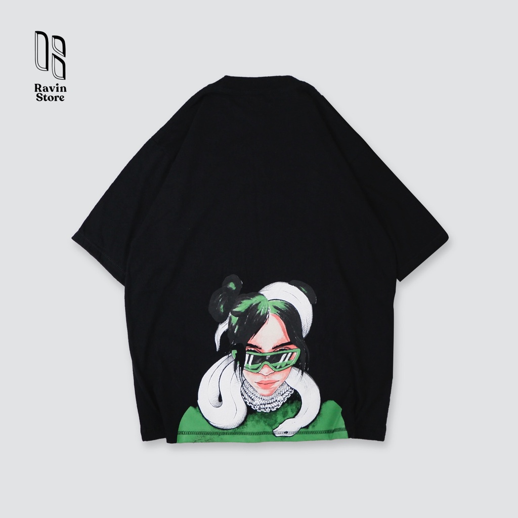 T-shirt Oversize MOTIF BILLIE EILISH SNACK/ DISTRO/ pria dan wanita