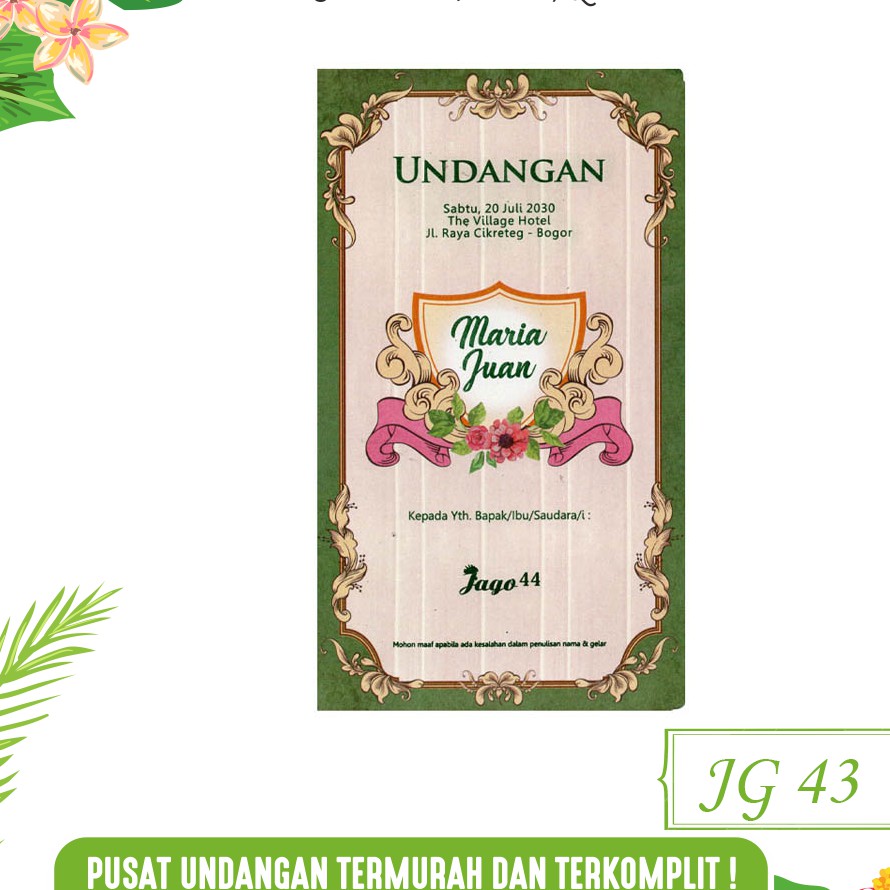 Blangko Undangan Pernikahan Murah Jago 44