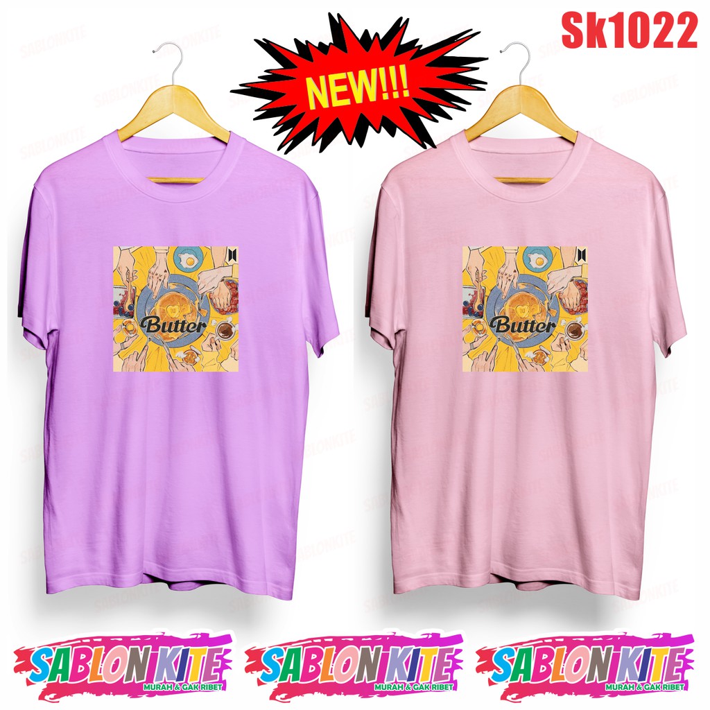 MURAH!!! KAOS KPOP BUTTER HAND SK1022 ADA 8 WARNA UNISEX COMBED 30S