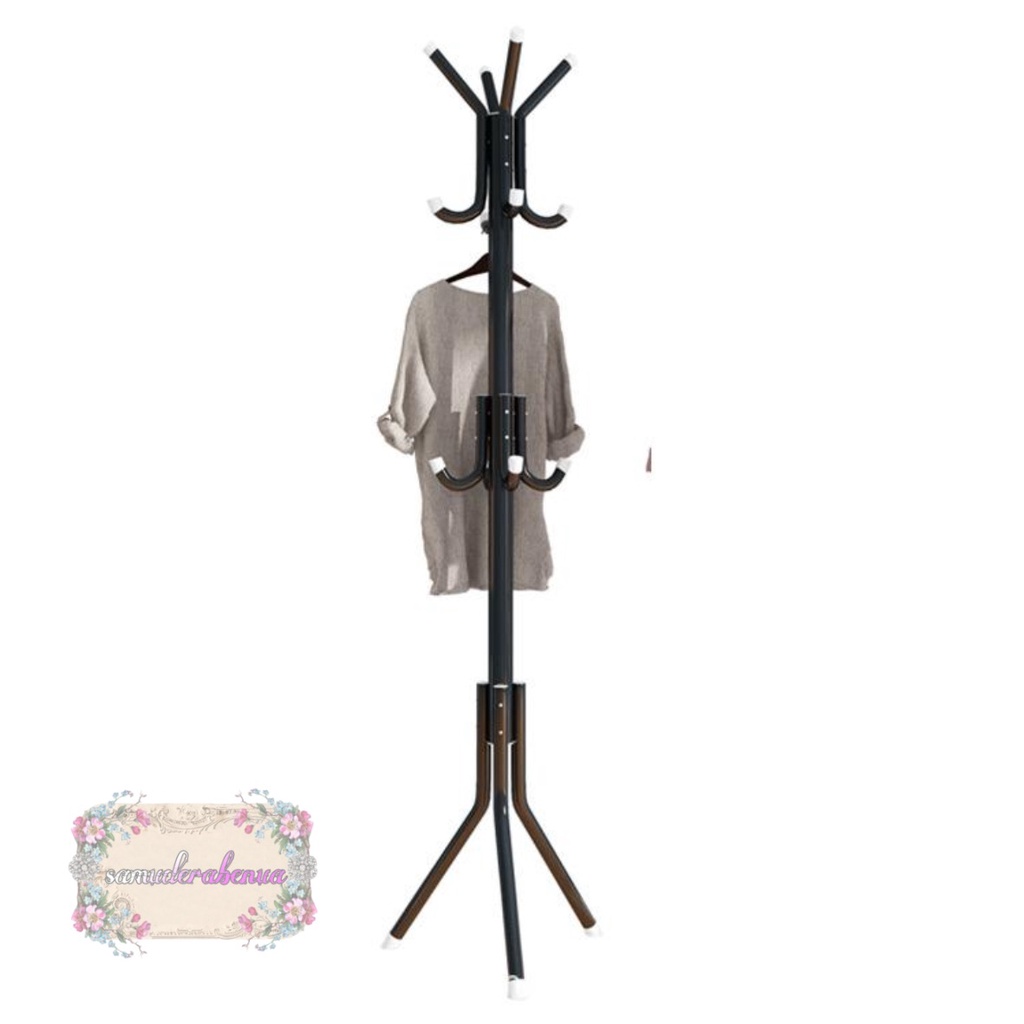 RT87 standing hanger gantungan berdiri stand baju topi tas multifungsi 8 hook kait pengait SB3469