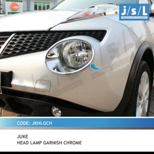 Garnish lampu depan Nissan Juke/ head lamp garnish chrome jsl