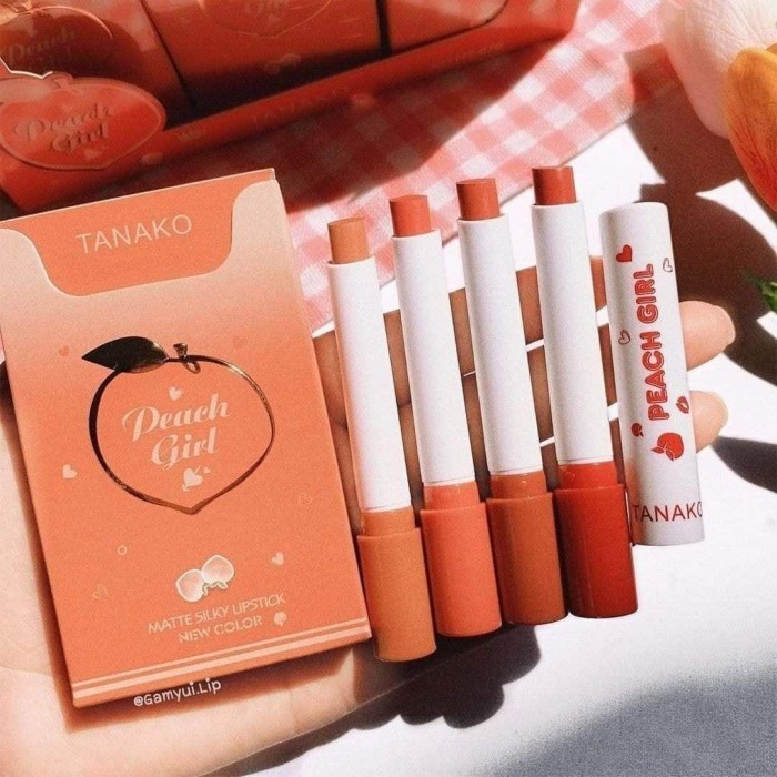 [4PCS] TANAKO PEACH GIRL MATTE SILKY LIPSTICK