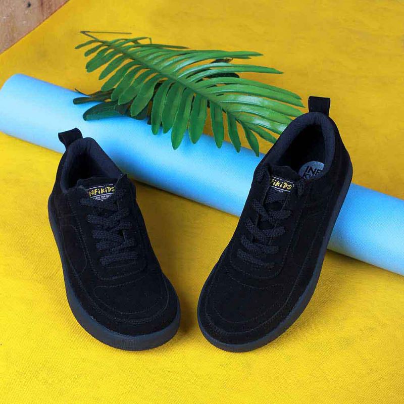 Sepatu Casual Sneakers Anak Bahan Premium Kulit Asli Suede Original - Hitam