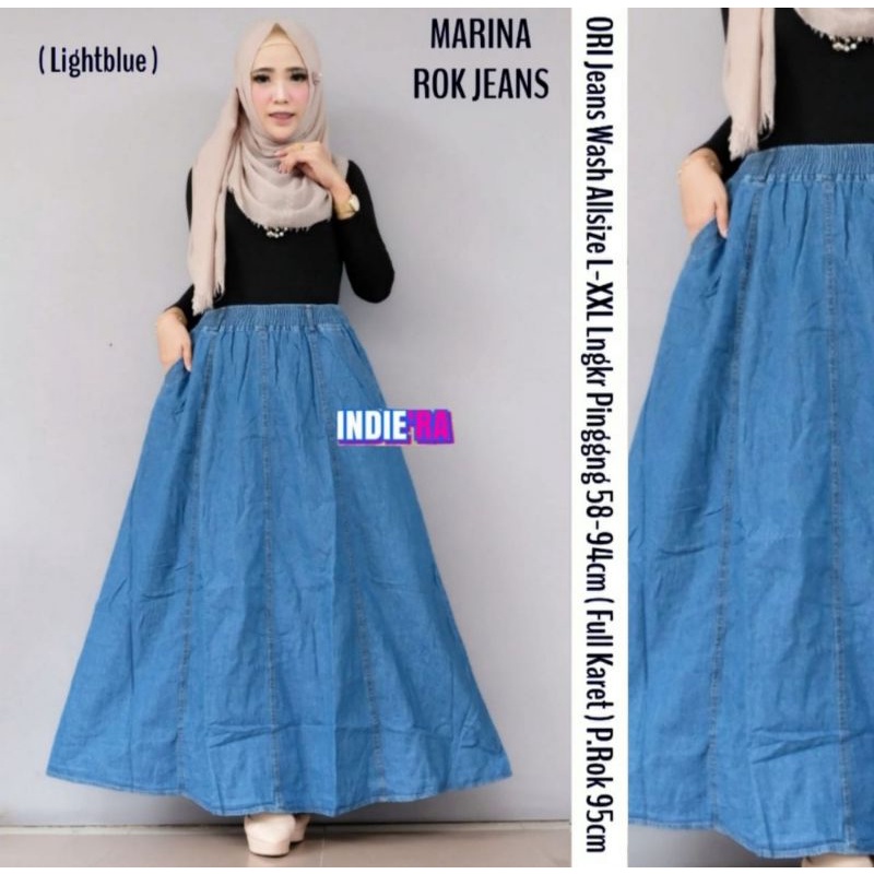 ROK JEANS PANJANG WANITA MODEL BARU BAWAHAN PEREMPUAN KEKINIAN  WANITA DEWASA  JEANS TERMURAH TERBAR
