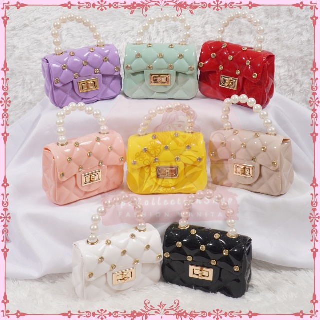 Tas Jelly Mini Diamond Jelly Mutiara | Jelly Mini Mutiara Diamond | Tas Mini Jelly