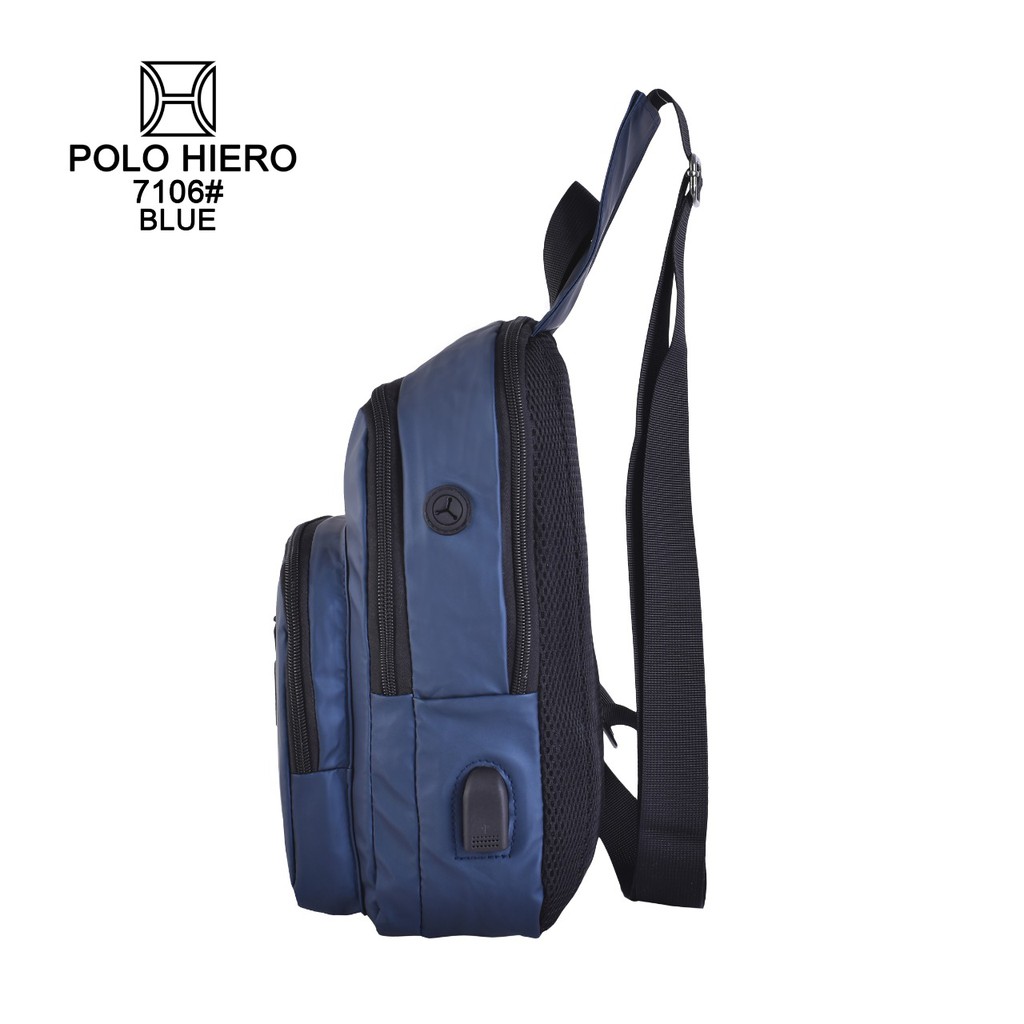New Stock Tas Selempang Polo Hiero 7106 Water Resistant,[Free Kabel USB Extension]