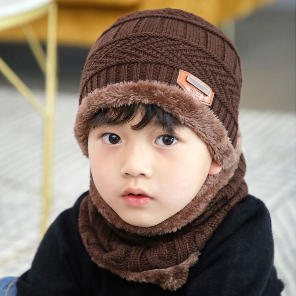 ❦✶●Topi Kupluk Anak Syal Cowok dan Cewek Bahan Tebal dan Halus Musim Dingin