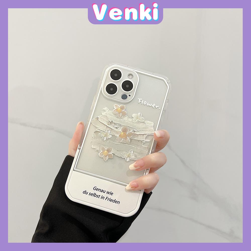 iPhone Case Acrylic Invisible Folding Stand Silicone Soft Case Airbag Shockproof Cover Camera Flower Compatible For iPhone 11 Pro Max 13 Pro Max 12 Pro Max 7Plus xr XS Max