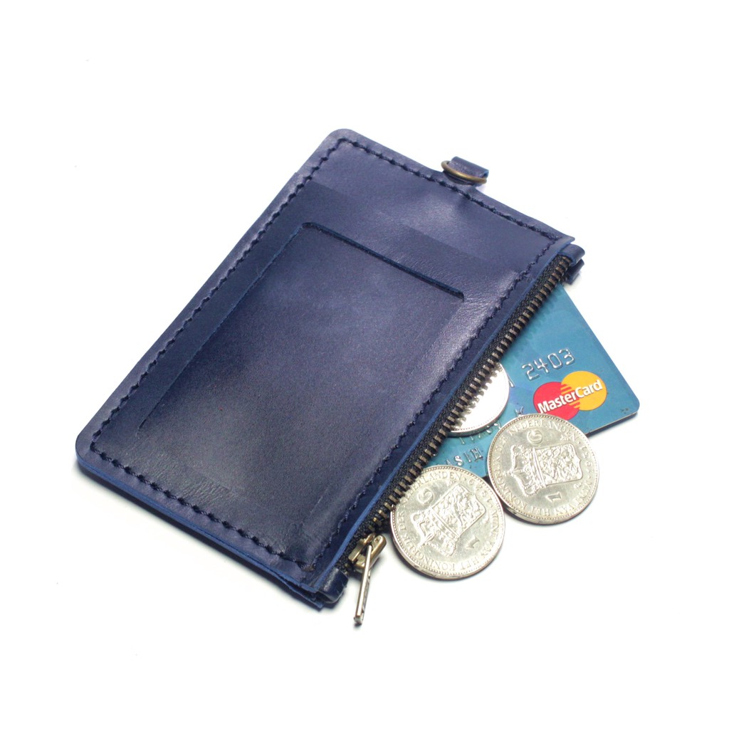 gantungan dompet ID card holder kulit tali zipper kartu banyak PHID947