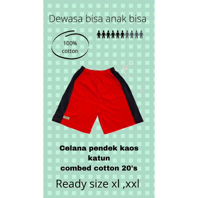 Celana pendek anak gemuk jumbo kaos katun L xl xxl 7-15th dewasa celana rumah santai