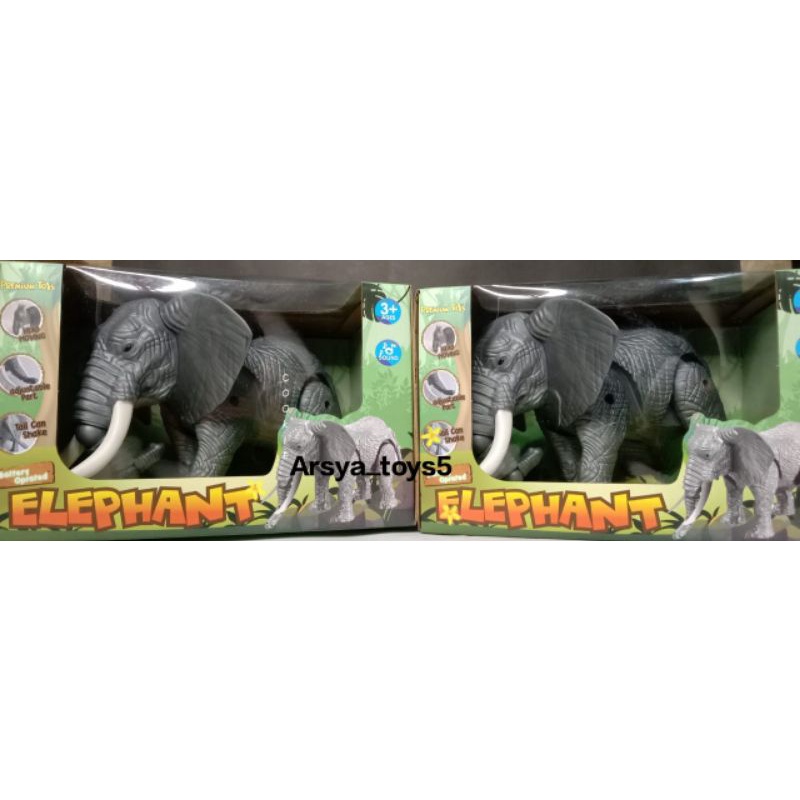 Mainan  Gajah Animal World Elephant Berjalan &amp; Bersuara