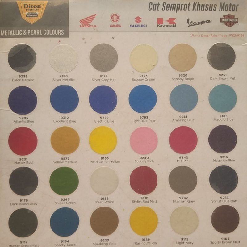 

Cat Diton Premium warna Standar
