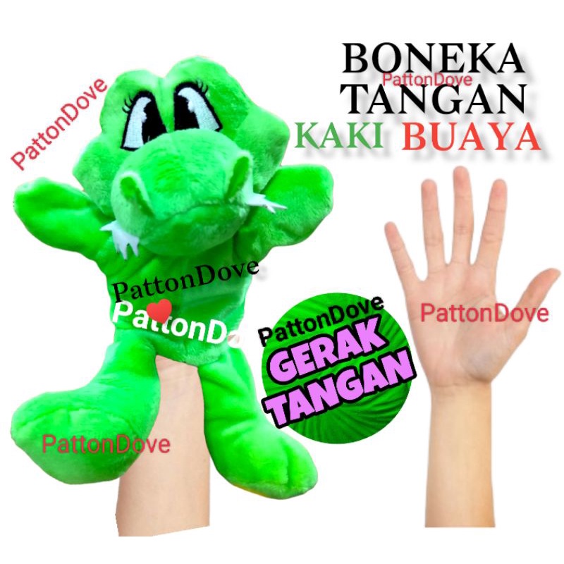 BONEKA TANGAN PREMIUM BUAYA CROCODILE HAND PUPPET ANIMAL BINATANG HEWAN