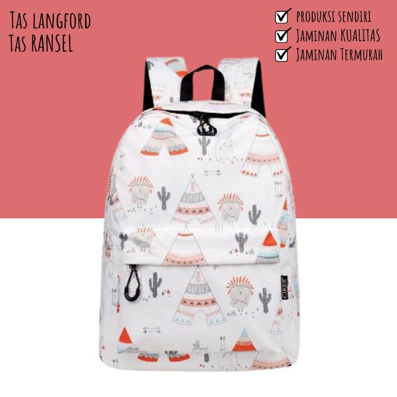 Tas Ransel - Mini Backpack Punggung Bahu Model Motif Terbaru Kekinian Sekolah Travelling Perempuan Wanita Cewek 001