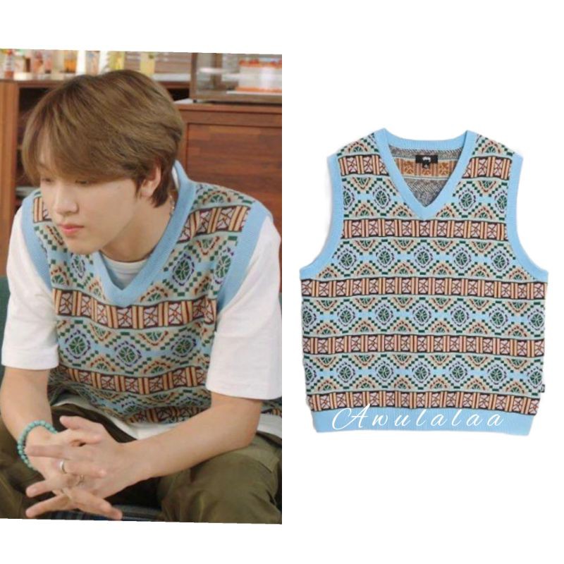 HAECHAN NCT VEST KNIT KOREAN / VEST PATTERN / VEST MOTIF / ARGYLE KOREAN / ROMPI MURAH / VEST KPOP