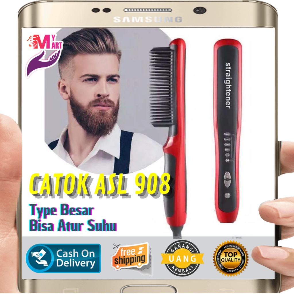 Catok Sisir Pelurus Rambut ASL- 908 / Fast Hair Straightener Brush ASL- 908