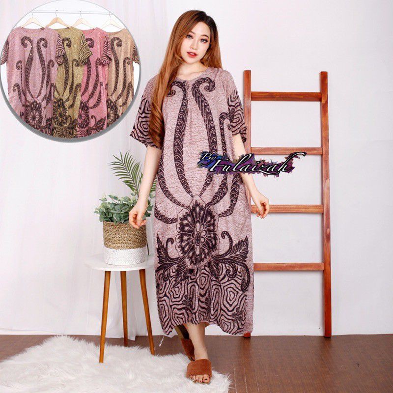 DASTER JUMBO SELASIH DADA KANCING BUSUI BUMIL SANTUNG HALUS ADEM BAJU TIDUR IBU SANTAI LENGAN PENDEK-DSJ GADING