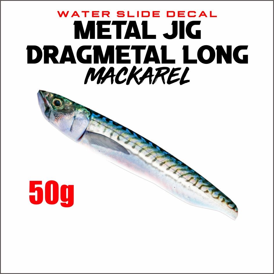 Dragmetal Long Mackarel Water Slide Decal 50g 60g 80g