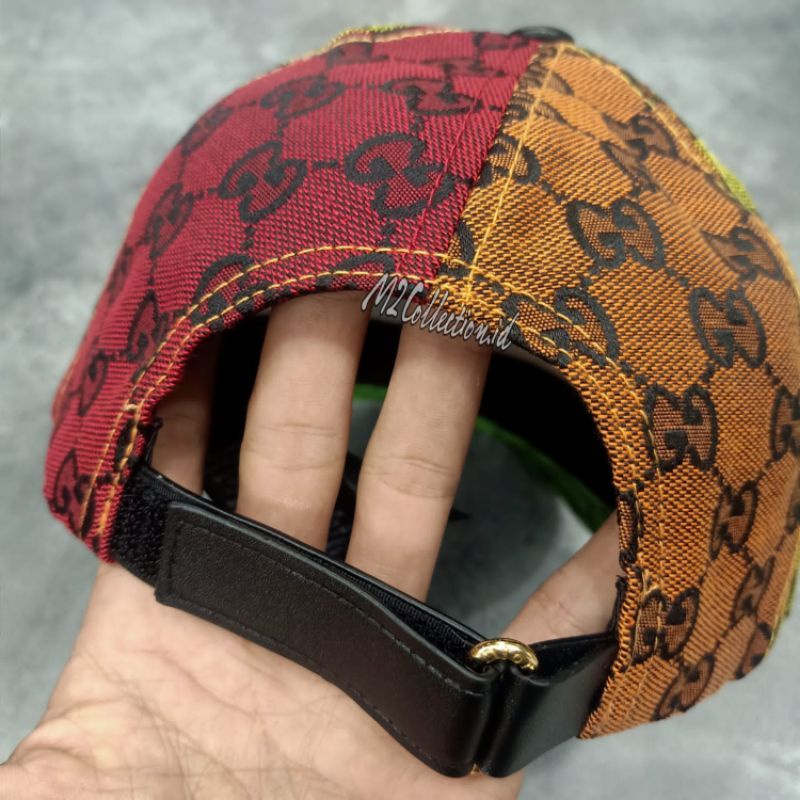 topi gucci rainbow baseball topi premium quality impor