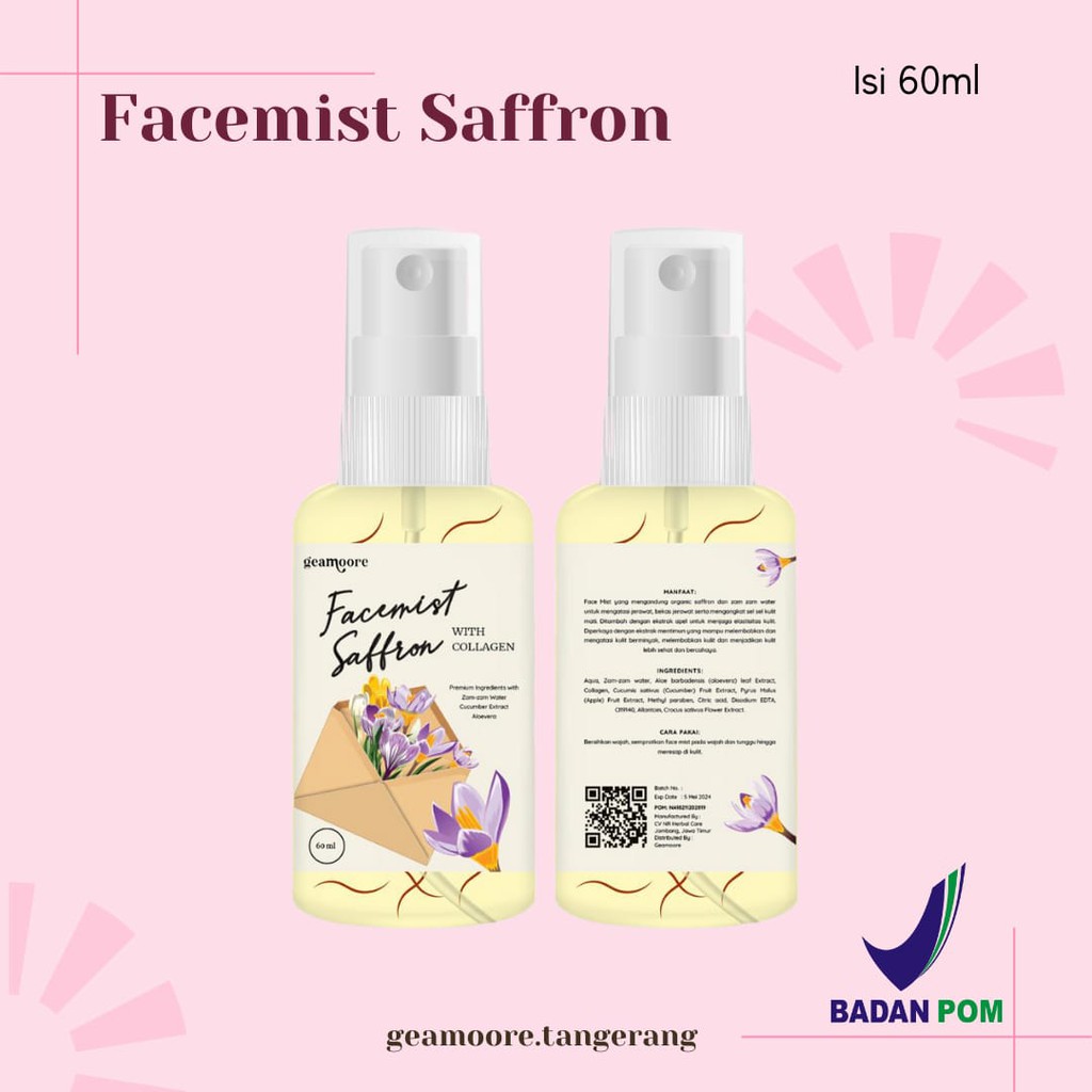 (BPOM) FACEMIST SAFFRON BY GEAMOORE