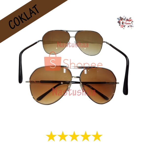 Kacamata Hitam Gradasi Pria Wanita Sunglasses Kaca Mata Fashion Gaya Frame Model Aviator Metal Unisex Gaya Korea Style Trendy Anti UV400