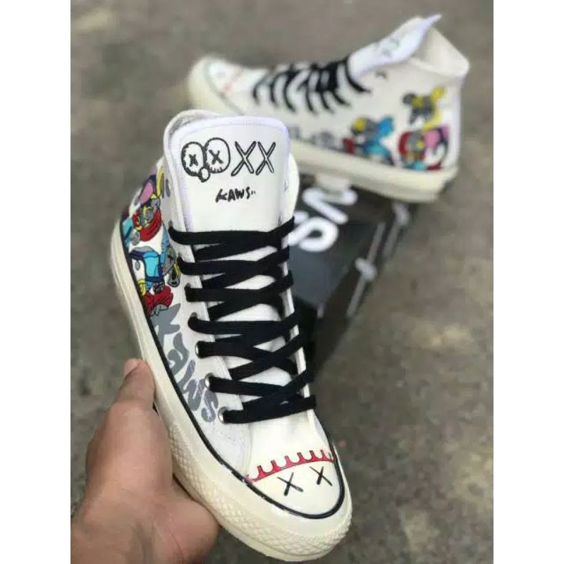 SEPATU SNEAKERS CONV3RSE 70s HIGH X KAWS COMPANION WHITE IMPORT QUALITY BNIB IMPORT VIETNAM