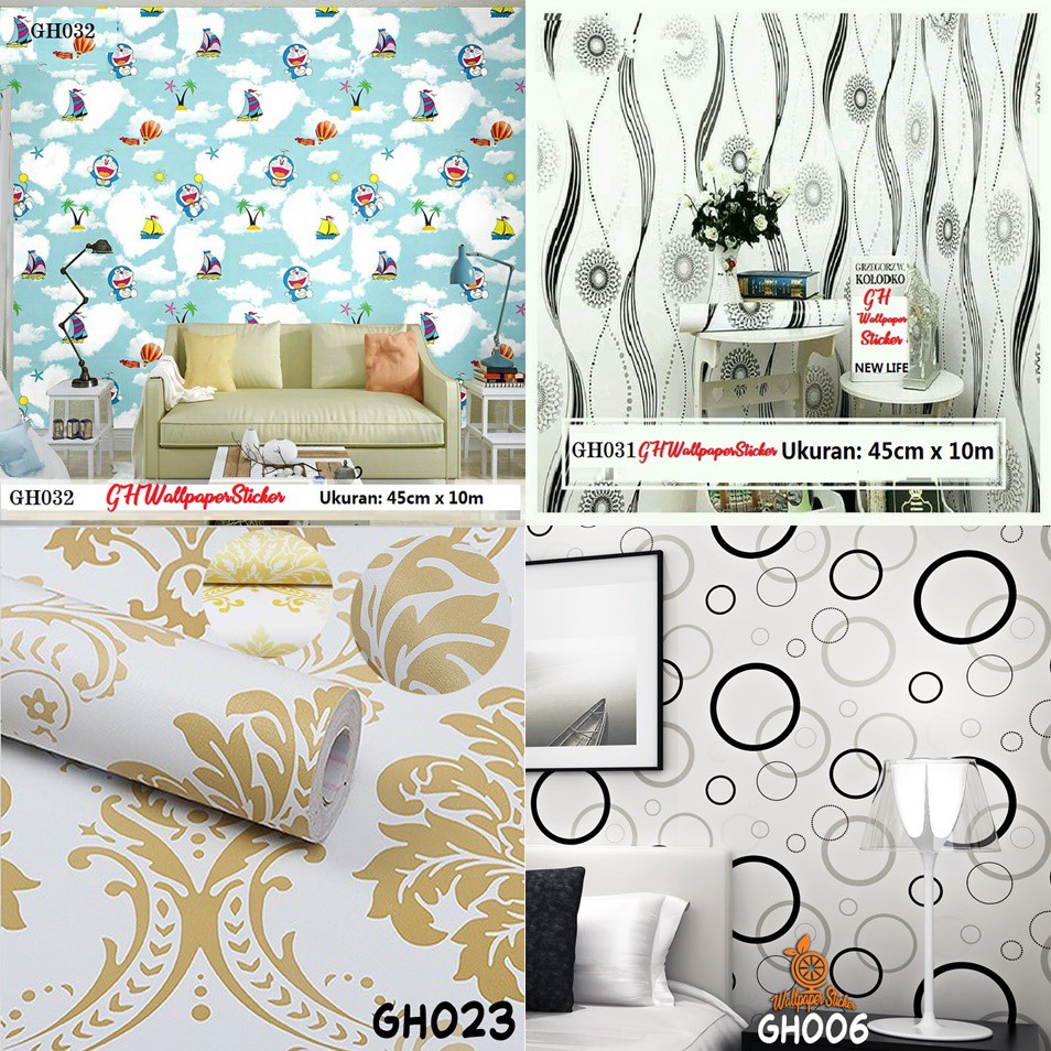 [COD Bayar Ditempat] Wallpaper Premium Dinding Sticker Size 45cm x 5 meter HOME COLECTION