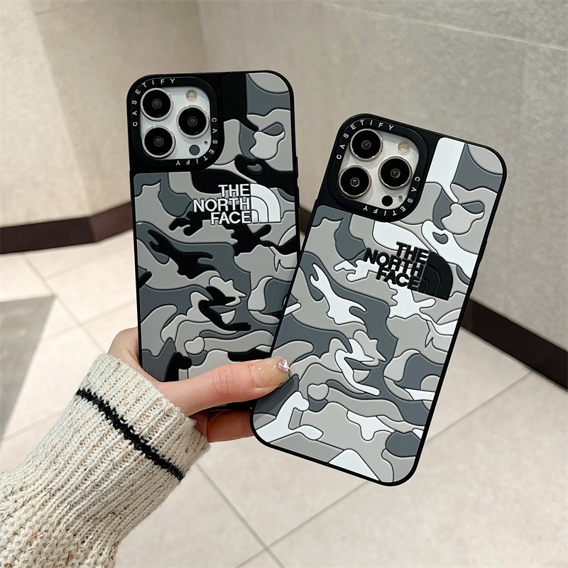 Casing Silikon Motif Camo 3D Untuk iPhone 11 12 13 14 Pro X XS MAX XR