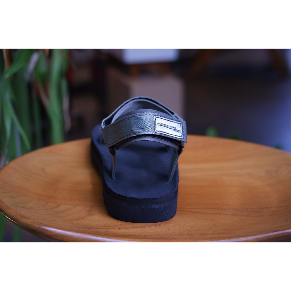 sandal pria wanita kasual volkerfootwear art marco black grey