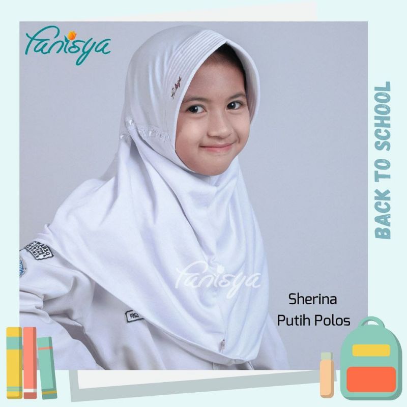 Jilbab Anak SD Bergo Sherina Putih Polos M