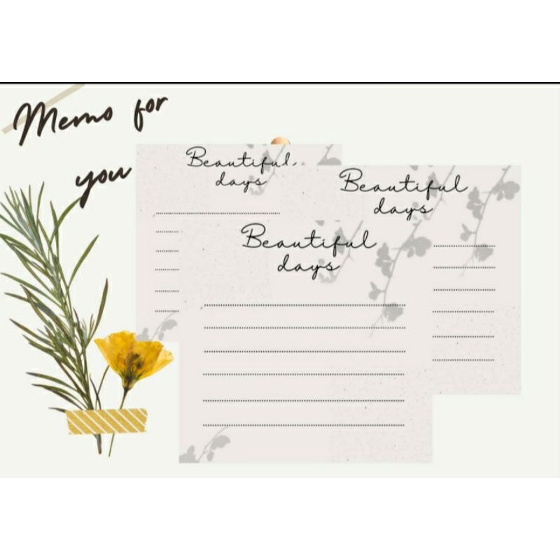 

MEMO PAD BEAUTIFUL DAYS | MEMO PAD AESTHETIC | MEMO PAD | MEMO