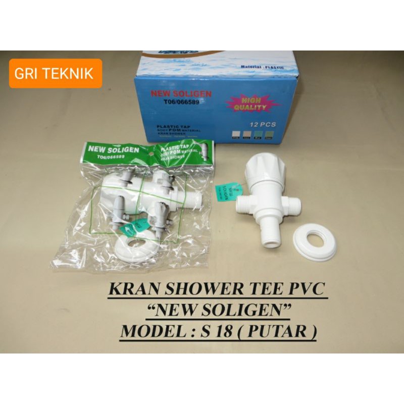 KRAN SHOWER TEE PVC SOLIGEN S-18 / STOP KRAN SHOWER CABANG PLASTIK SOLIGEN S-18