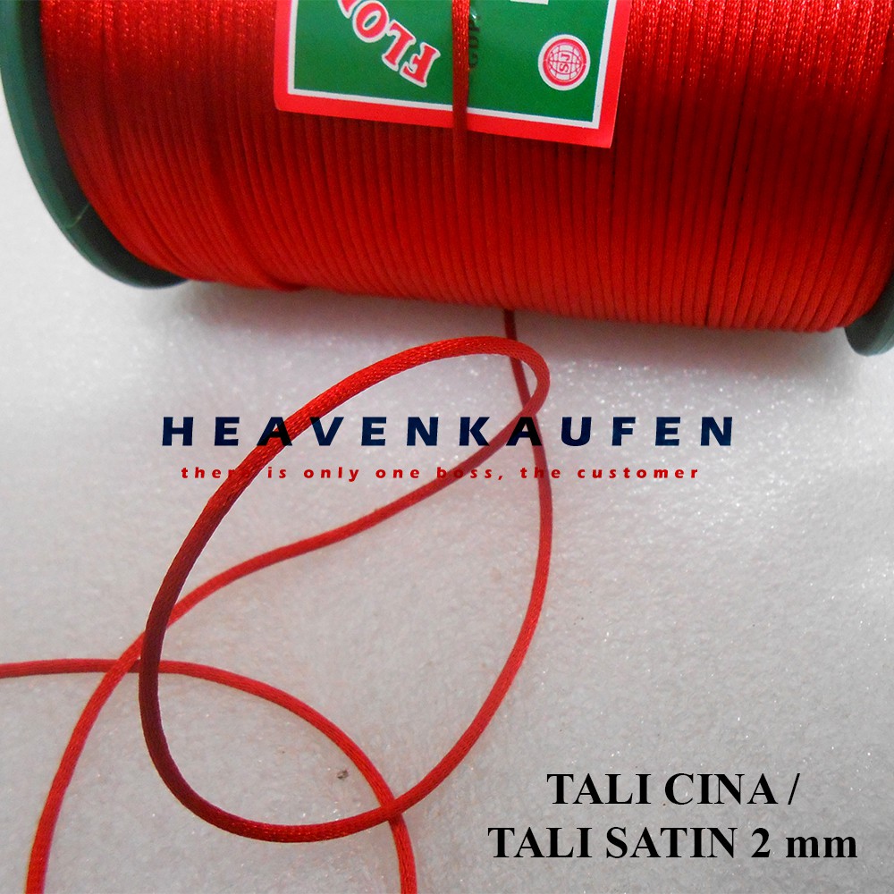 Tali Satin Tali Cina Merah Diameter 2 mm Meteran