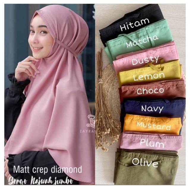 NEW ARRIVAL!! HIJAB BERGO MARYAM JUMBO STANDART - khimar nonpet syari trendy