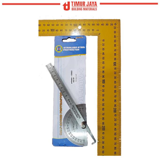 

[COD] Penggaris Protractor Stainless Busur Derajat 10 cm half Round CMART TERUJI Kode 1100