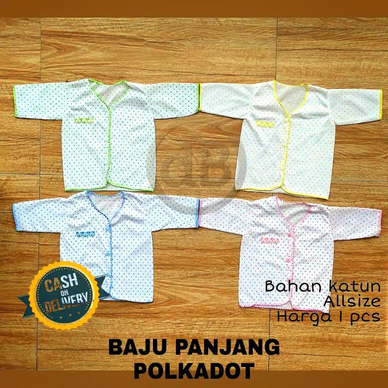 Baju Bayi Baru Lahir POLKADOT Unisex Tangan Pendek Panjang Kutung Atasan Baju Bayi Newborn Murah