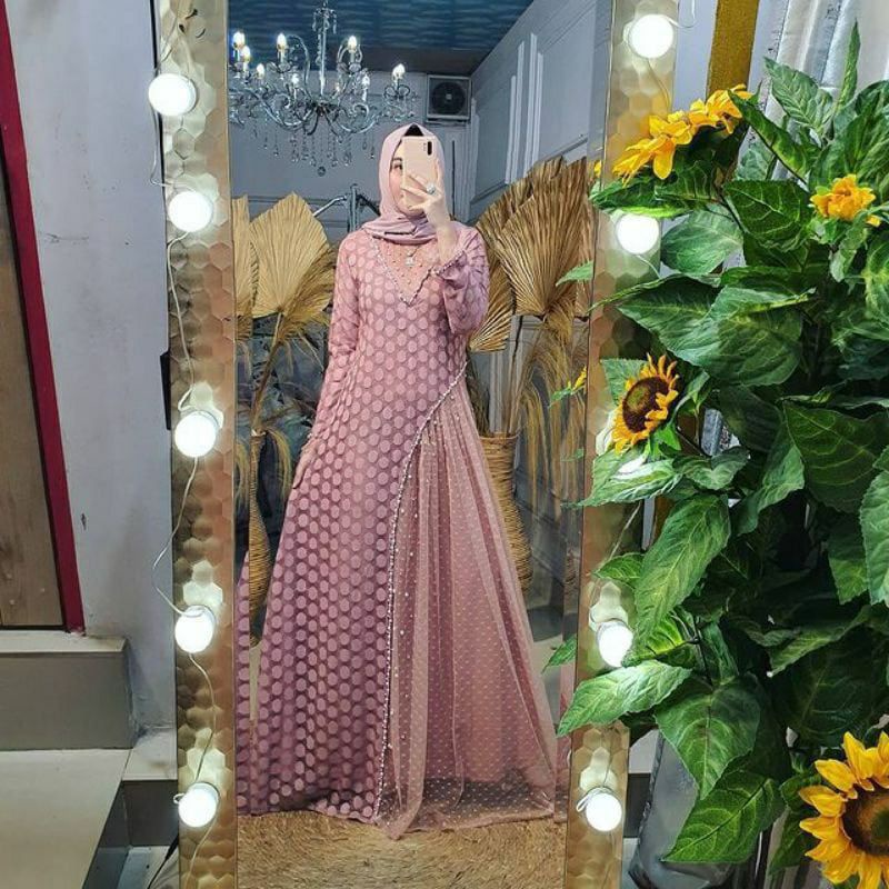 HWT HAWAMARKETT BISA COD PREMIUM DRESS CARY RENDA MAXI MAXY BAJU PESTA GAMIS SYARI GROSIR FASHION MU