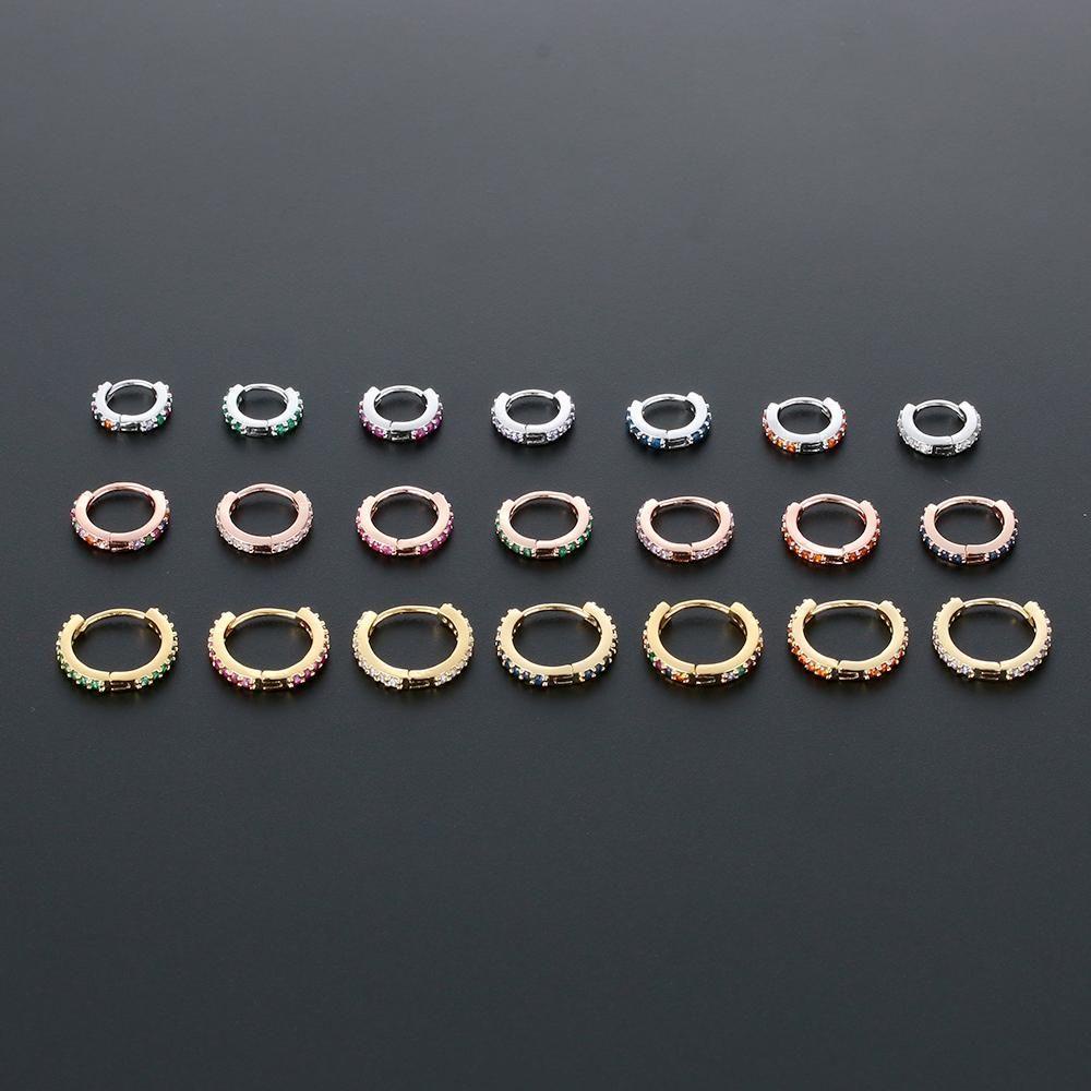Nanas 1PC CZ Tindik Telinga6Per8/10mm Helix Cartilage Tragus Daith Keong Snug Nose Ring