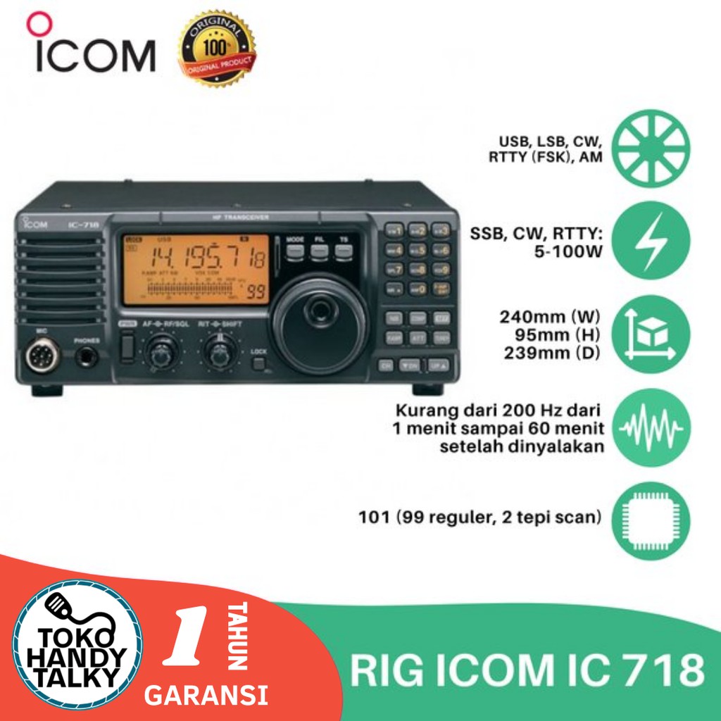 RADIO RIG SSB ICOM IC 718 NEW GARANSI RESMI