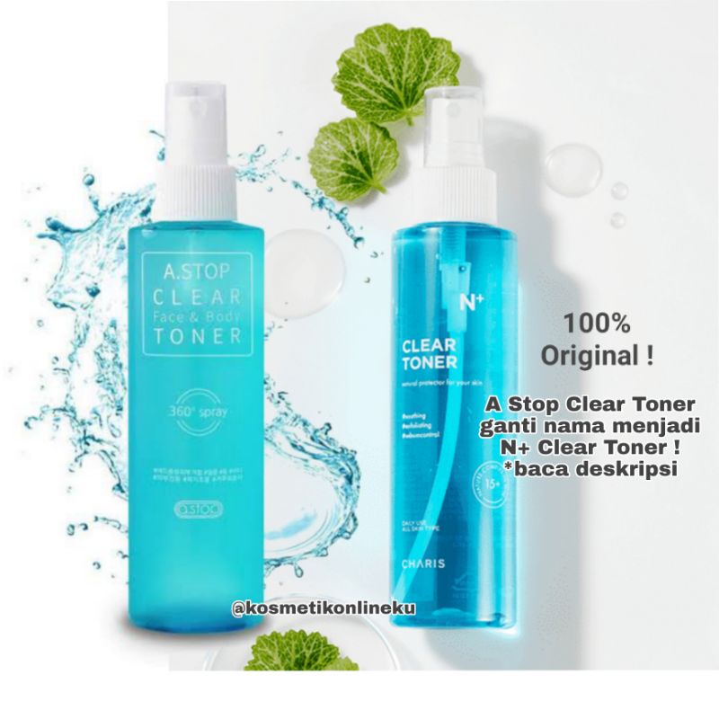 CHARIS N+ A STOP CLEAR FACE AND BODY TONER KOREA ASTOP ORIGINAL SHARE IN JAR SPRAY155ML 210ML 60 ML