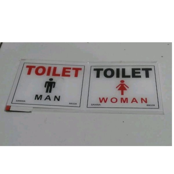

Plang Papan Stiker Sticker Petunjuk Signage Sign board WC Toilet Man Woman Pria Wanita praktis murah