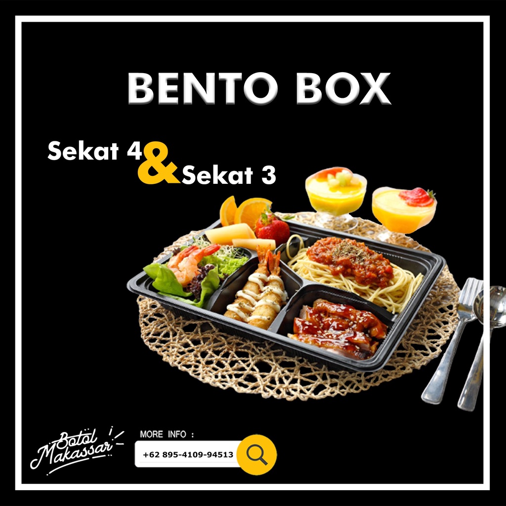 Jual Box Makanan (Bento Box sekat 3 dan 4) Shopee Indonesia
