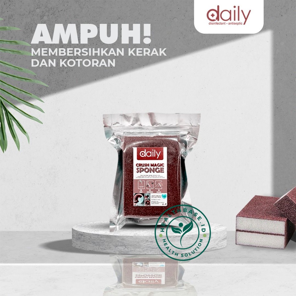 SPONS PEMBERSIH KERAK PANCI DAILY CRUSH MAGIC SPONGE AMPUH HILANGKAN KERAK WAJAN, PANCI, BESI BERKARAT, MENGASAH PISAU