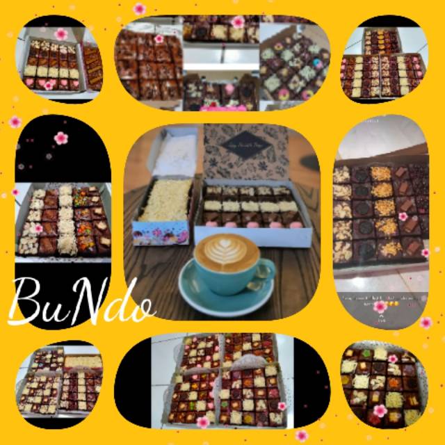 

Brownies fudgy potongan 16 atau 25 dengan aneka toping pilihan .silverqueen,milocube,kitkat +10rb